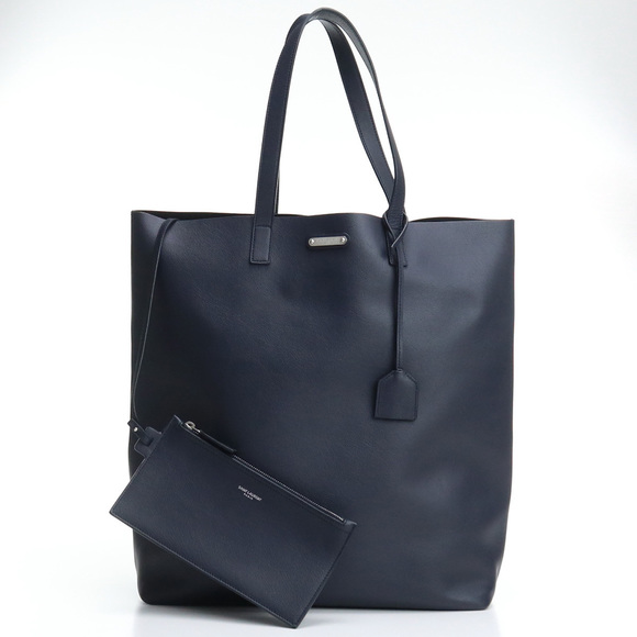 Saint Laurent Shopping Tote Bag Leather Black - Picture 1 of 9